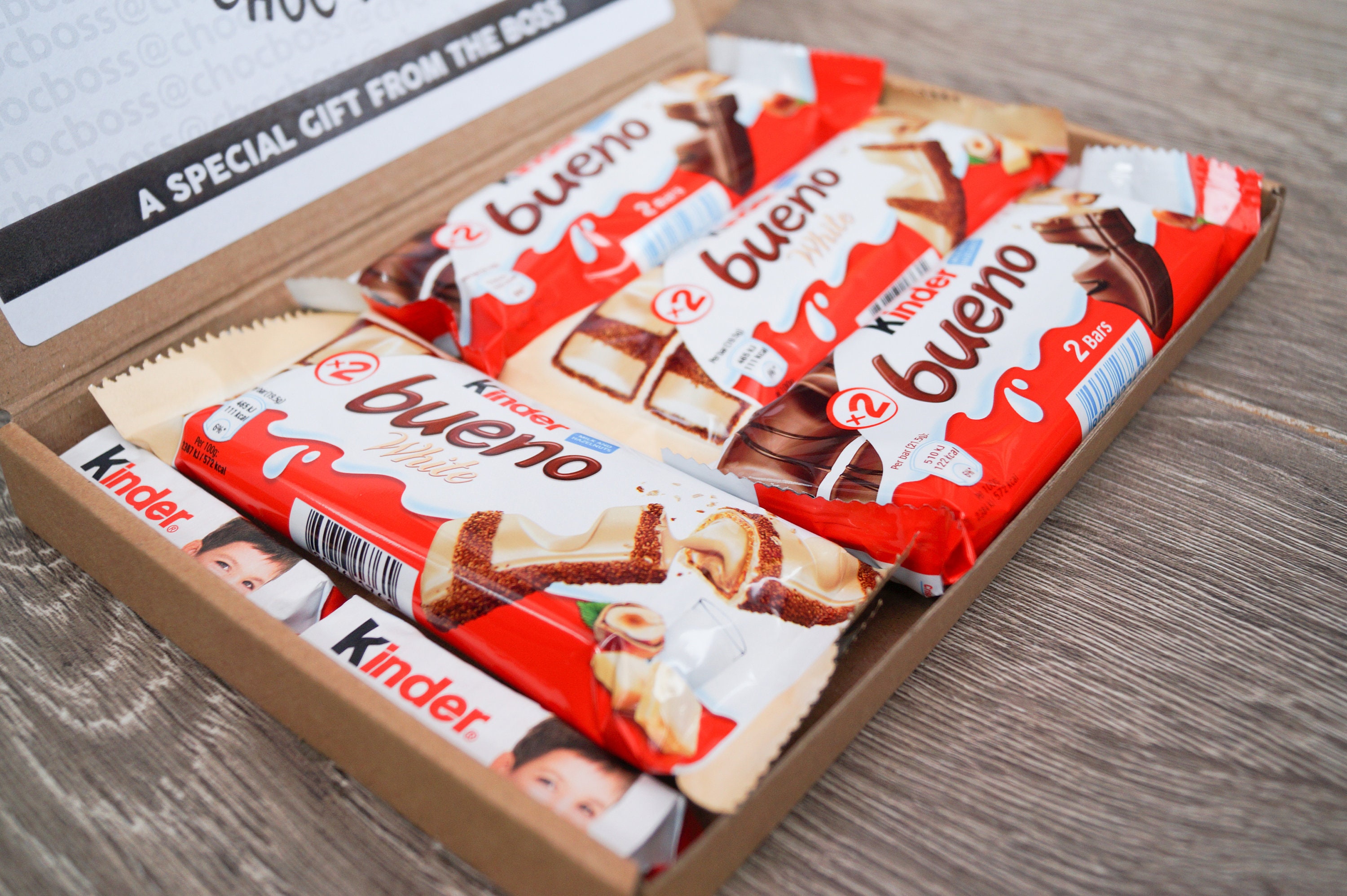 4 x Kinder Bueno 2 mini golosinas caja de chocolate cesta Etsy