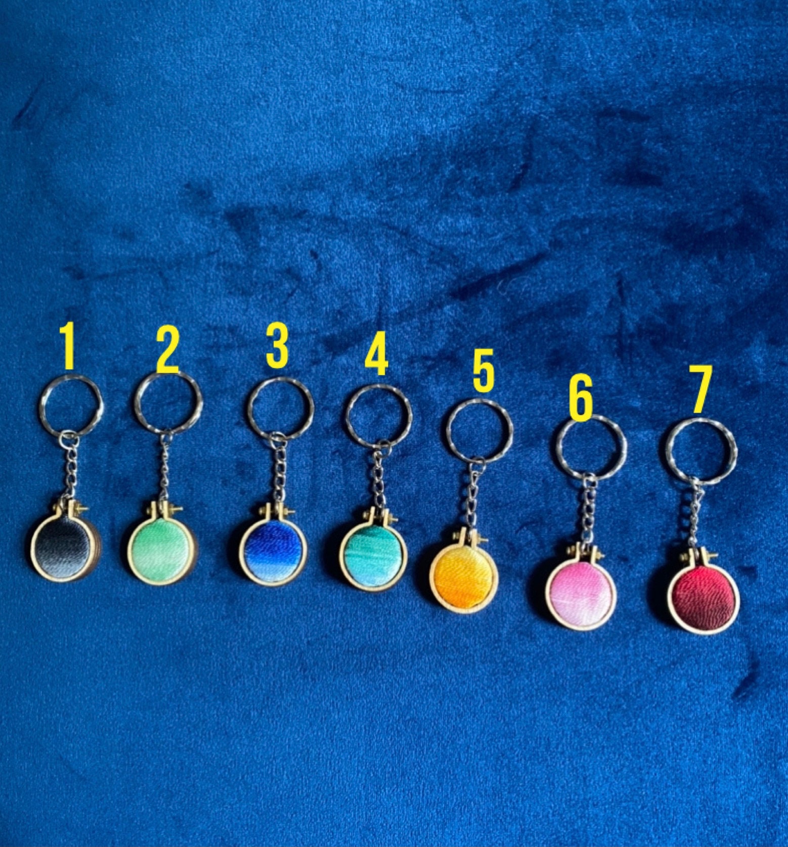 Handmade Colourful Embroidery Mini Hoop Keyring Etsy