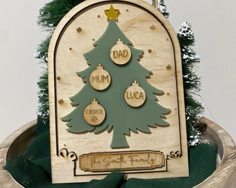 Family  Christmas Tree Ornament_Arch Shape