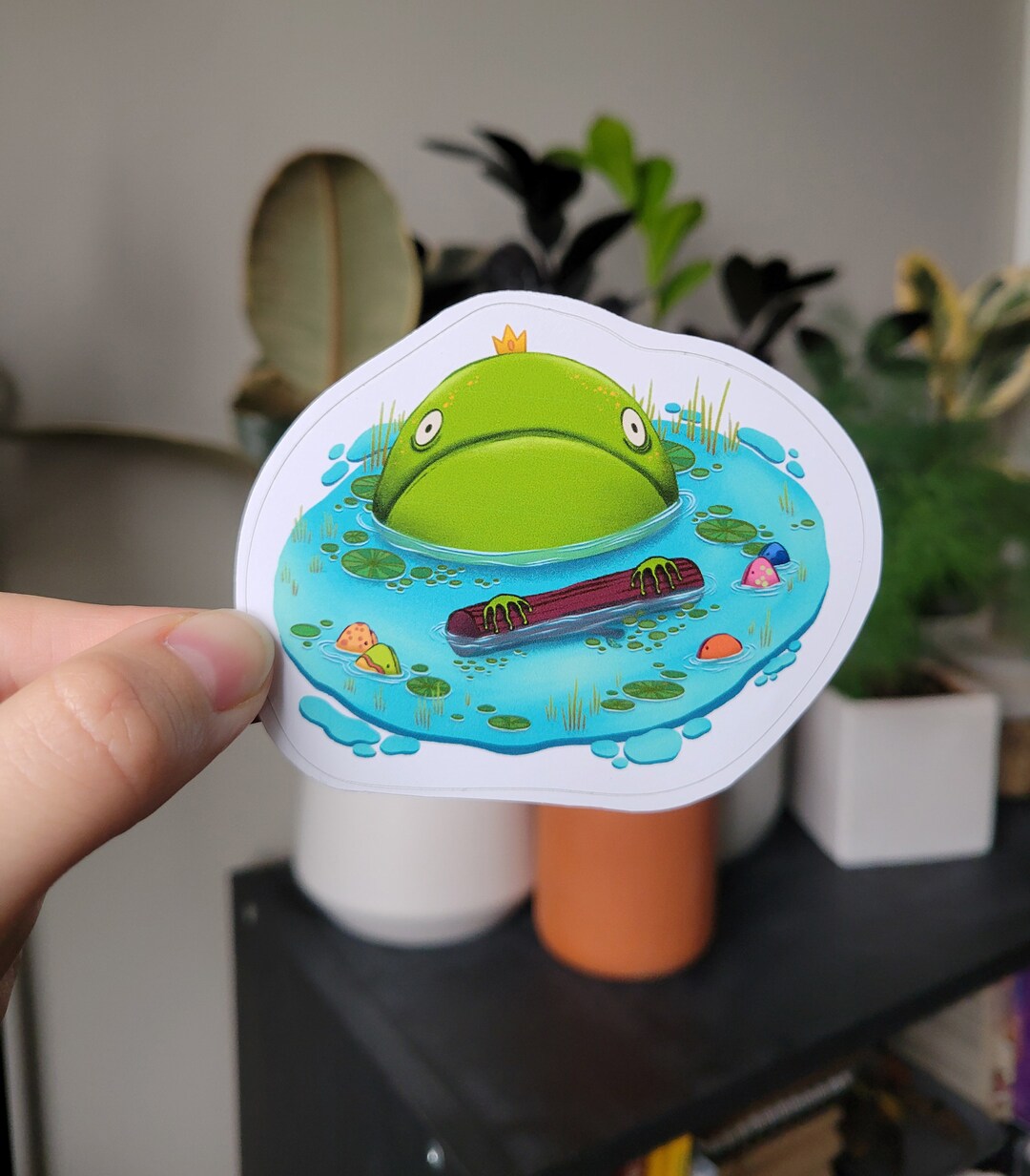 Frog King Glossy Vinyl Sticker Journal and Laptop Sticker - Etsy