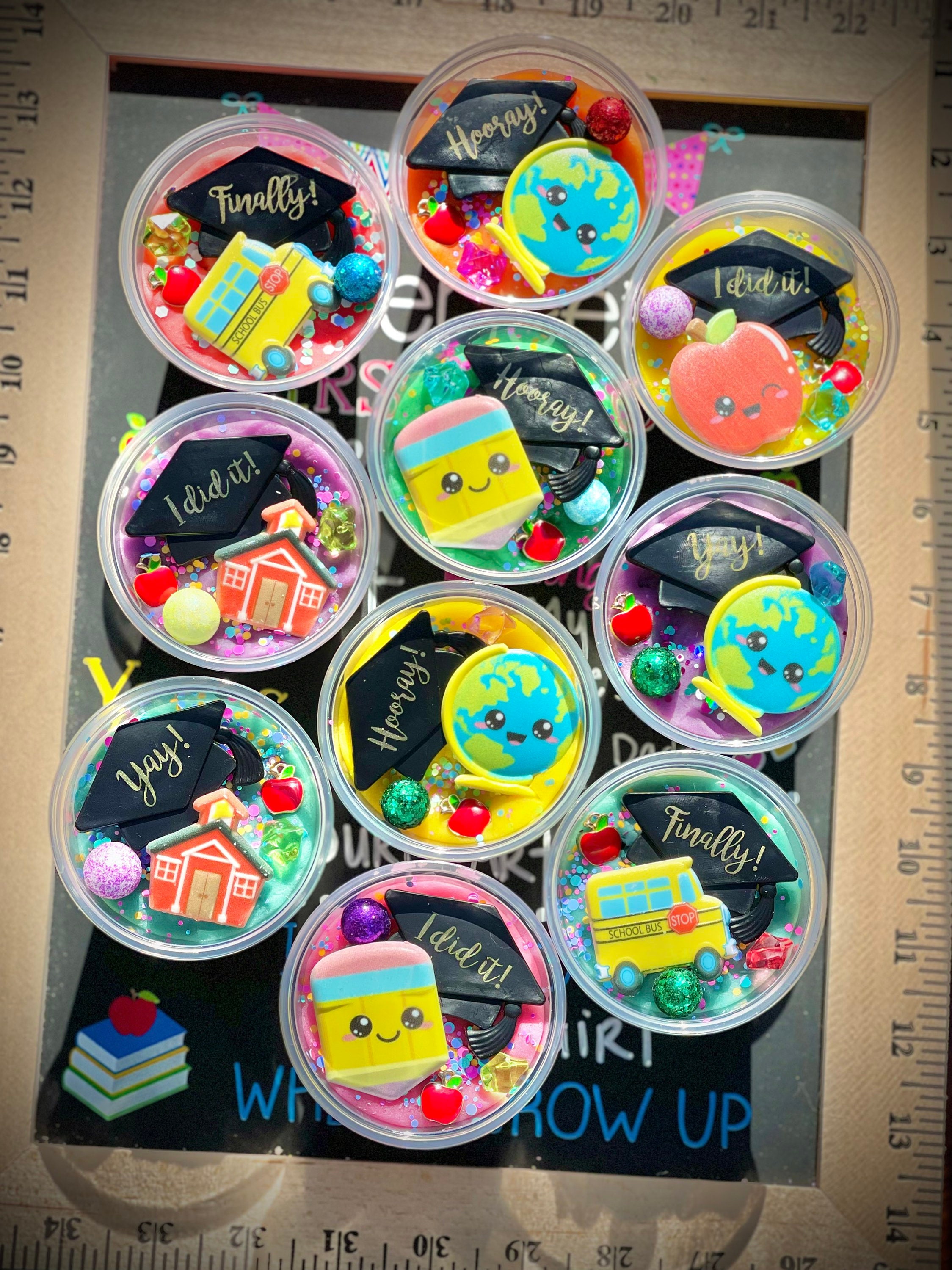 Graduation Class Party Play Dough Favor Cups