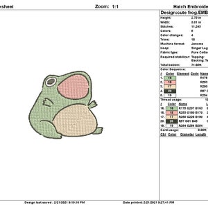 Cute Frog Embroidery Design image 5