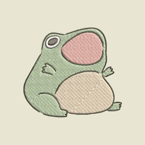 Cute Frog Embroidery Design image 1