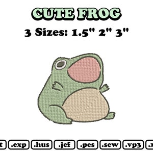 Cute Frog Embroidery Design image 2