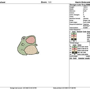 Cute Frog Embroidery Design image 4