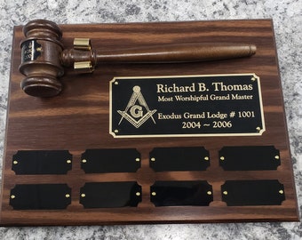 Gavel Plaque w/ Perpetual Plates