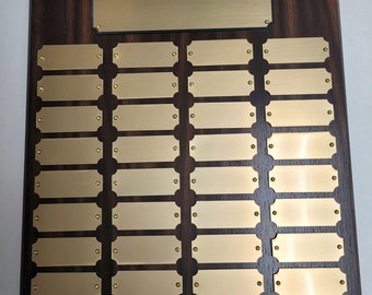 12 x 15 Perpetual Plaque w/ 27, 32, or 36 Gold Plates