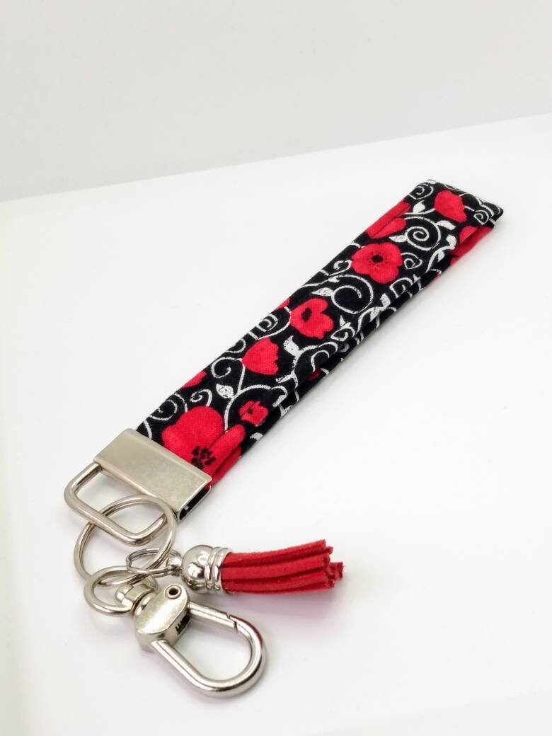Wrist Lanyard with clasp Lanyard for keys 6 inch Fabric Key Etsy