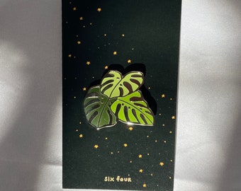 monstera deliciosa plant leaf gold enamel pin [IN STOCK!!]