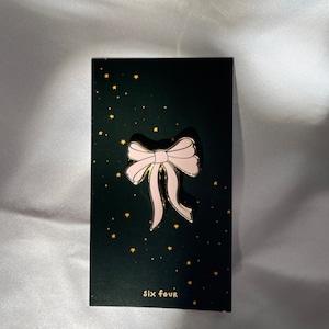 balletcore sandy liang inspired pink ribbon bow enamel pin
