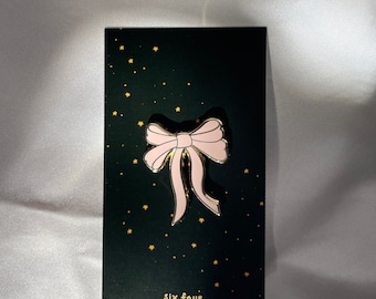 balletcore sandy liang inspired pink ribbon bow enamel pin