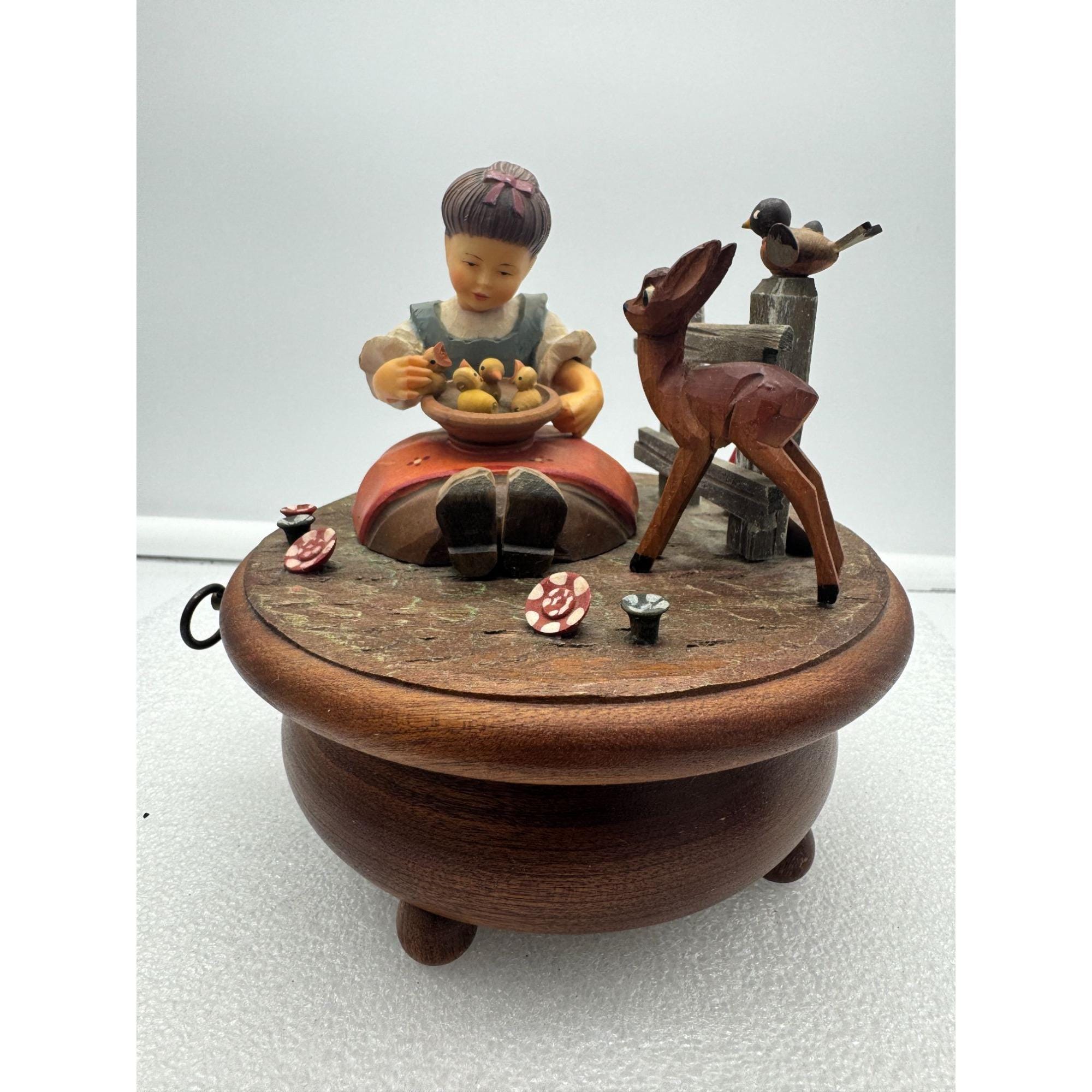 60s Anri Wooden Music Box/ライナス/アンリ オルゴール/木製