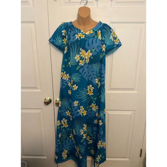 Vintage Hilo Hattie Hawaii Tropical Maxi Dress Mum