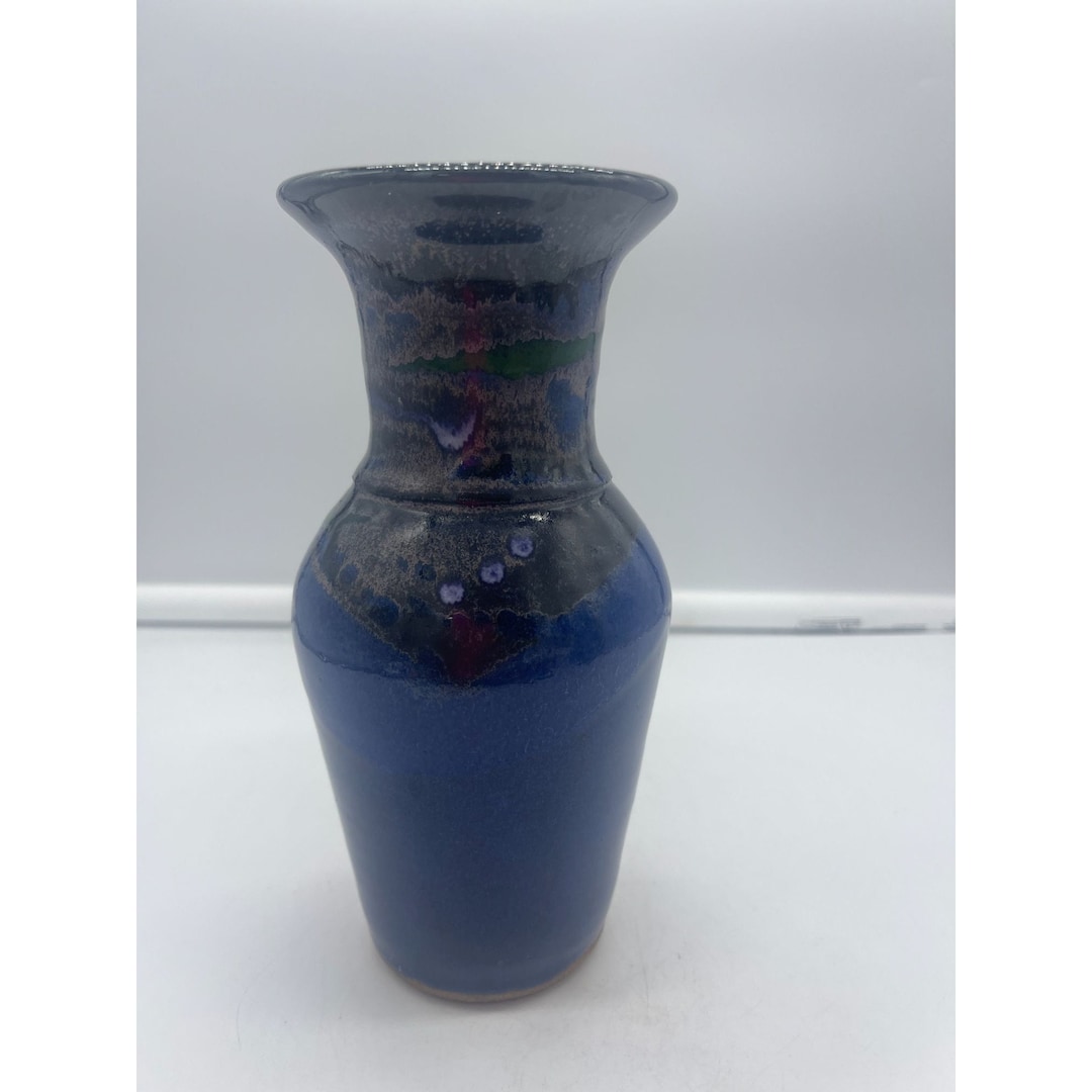 Cobalt Blue Glaze Studio Art Pottery Vase 8 Inch Signed - Etsy