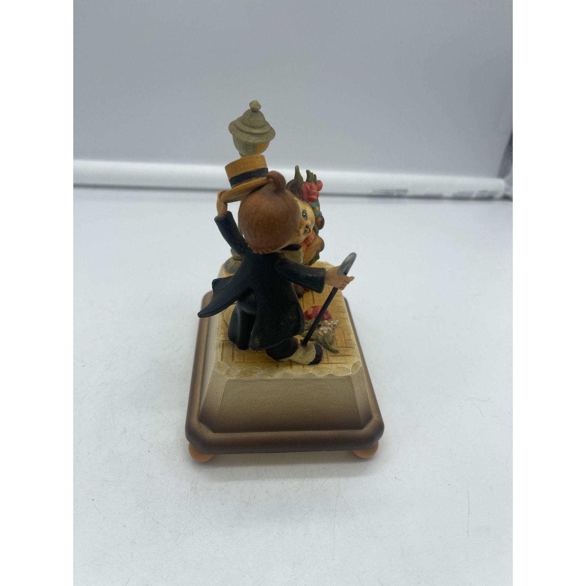 Vintage Anri Music Box Clown and Rotating Kitty Cat Etsy