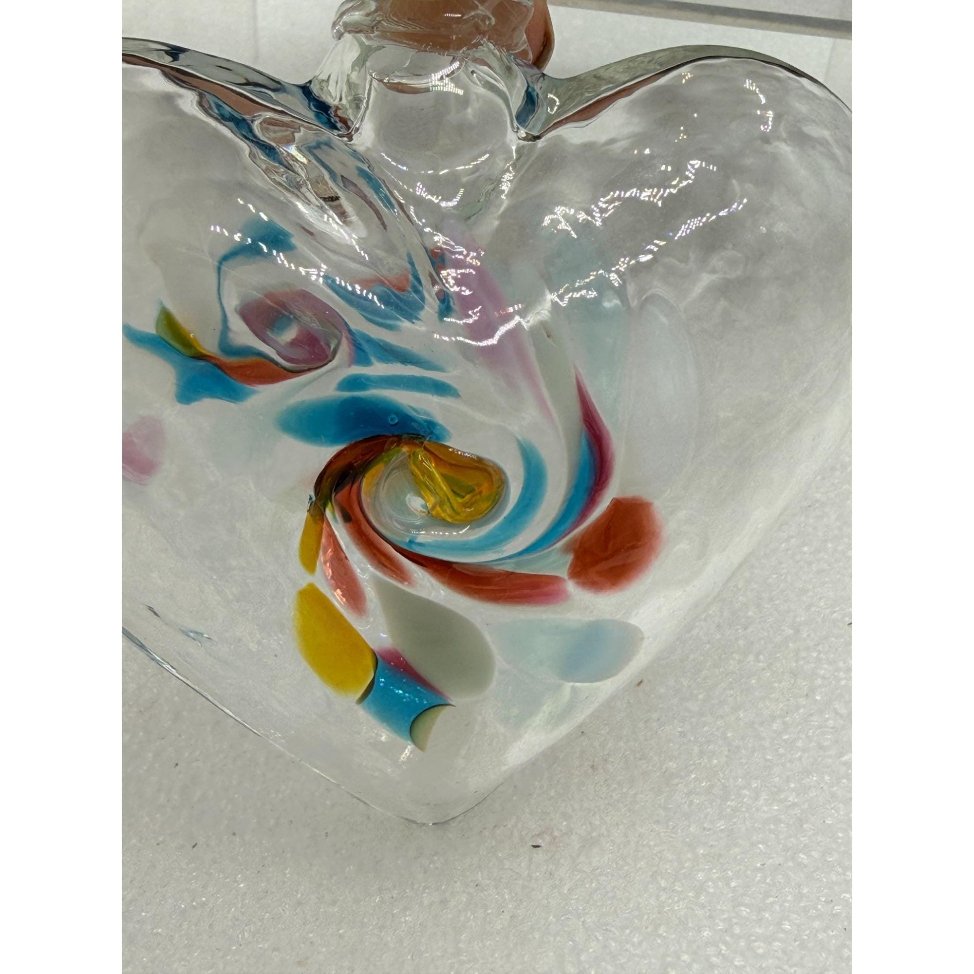 Kitras Spirit Hand Blown Kitras Art Glass Heart Shaped Ornament With Box - Etsy