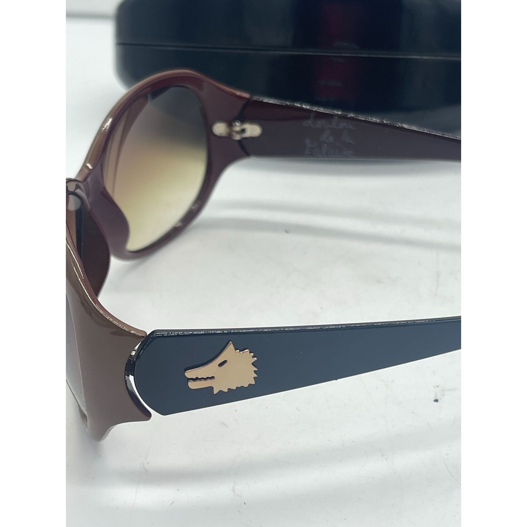 Loulou De La Falaise Lucite Sunglasses With Case and Cloth 