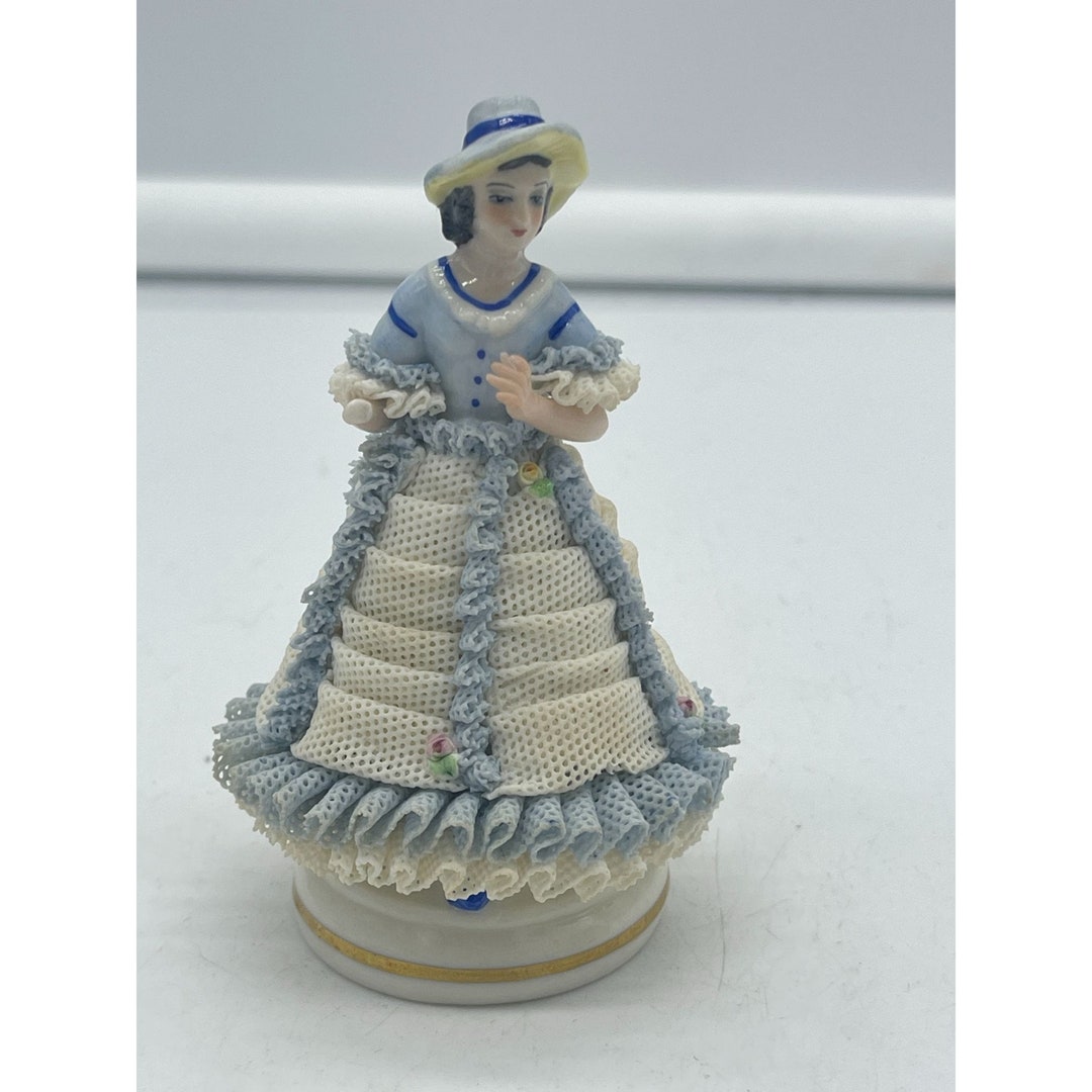 Vintage Irish Dresden Lace Figurine AS IS Etsy