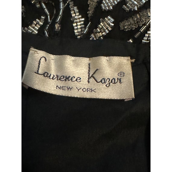 Vintage Laurence Kazar Black and Silver Beaded Fo… - image 10