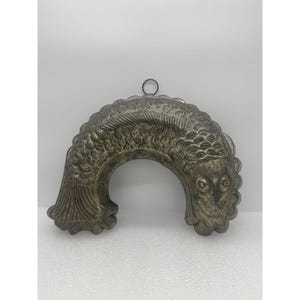Antique Made in Germany One Sided Tin Cake Food Mold Fish Wall Hanging