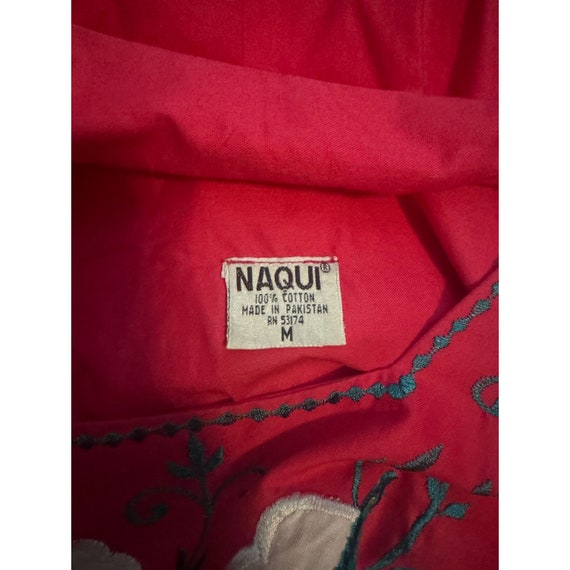 Vintage Naqui Embroidered Pink Muu Muu Dress with… - image 6