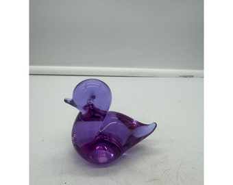 Vintage Lavender Purple Art Glass Duck Chick Paperweight