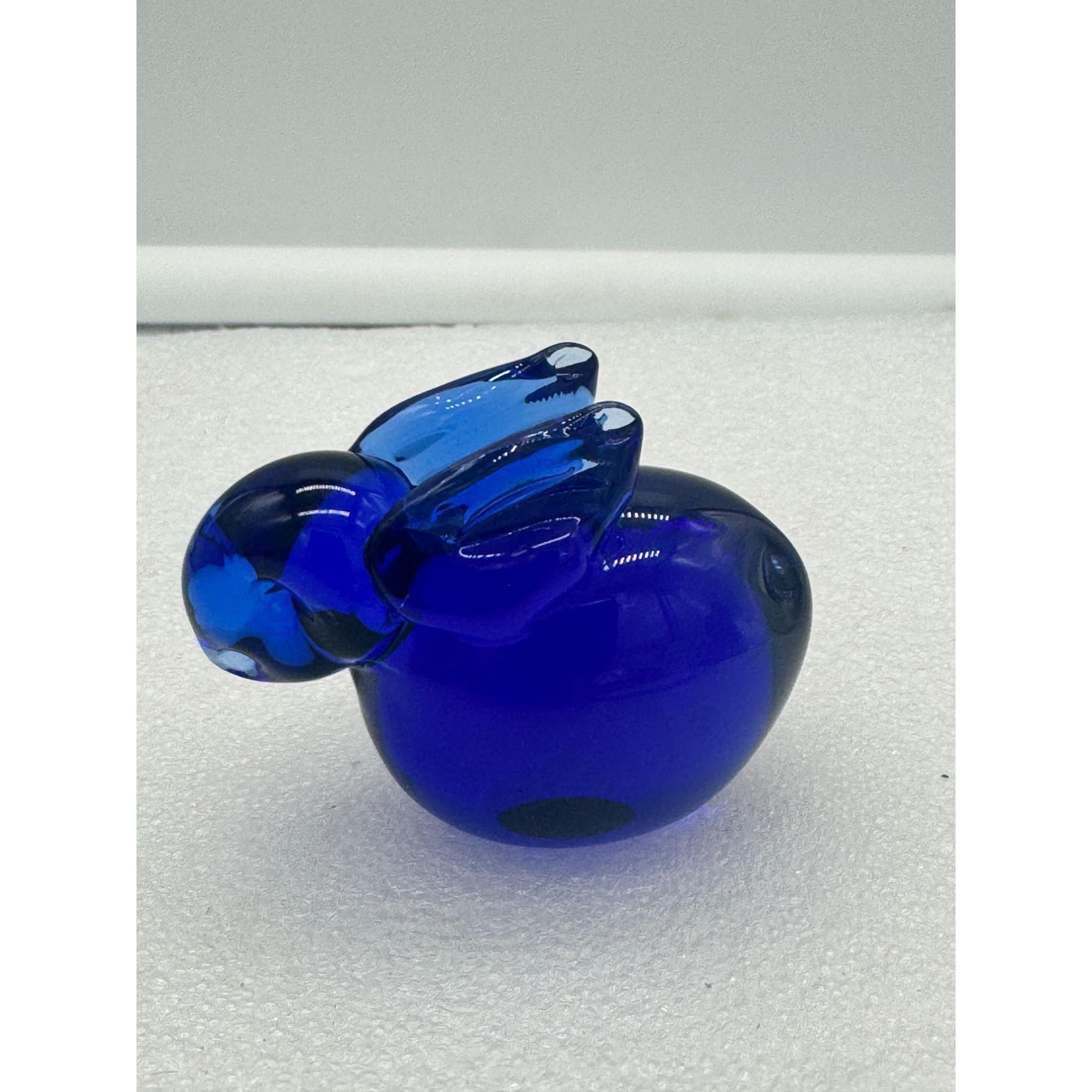 Glass Rabbit Copper Vintage Cobalt Blue Glass Bunny Rabbit Figurine - Etsy
