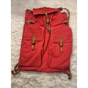 Vintage Ralph Lauren Cotton and Leather Red Backpack Shoulder Bag-AS IS Polo Ralph Lauren | Bags | Vintage Ralph Lauren Cotton And  main image 4