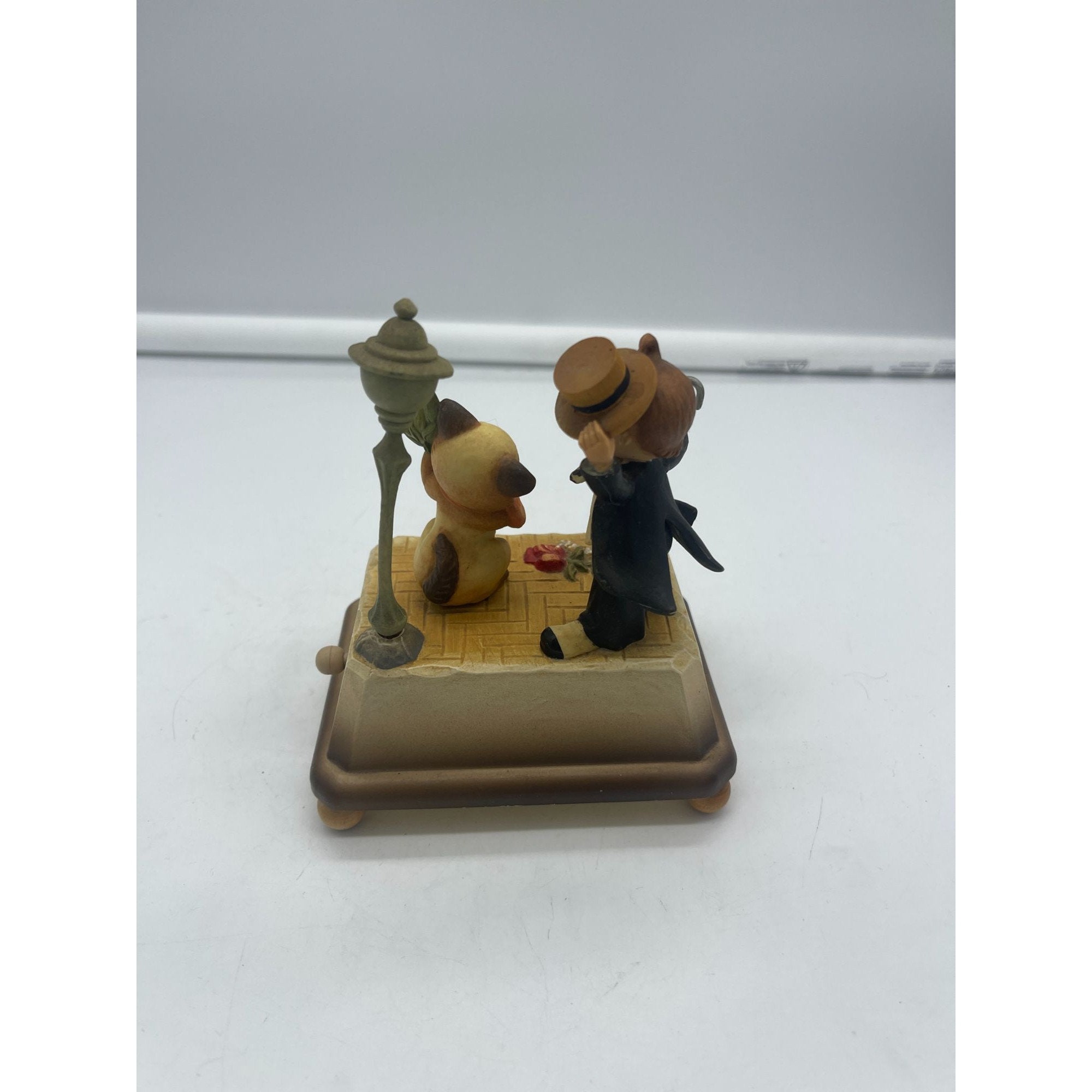 Vintage Anri Music Box Clown and Rotating Kitty Cat Etsy