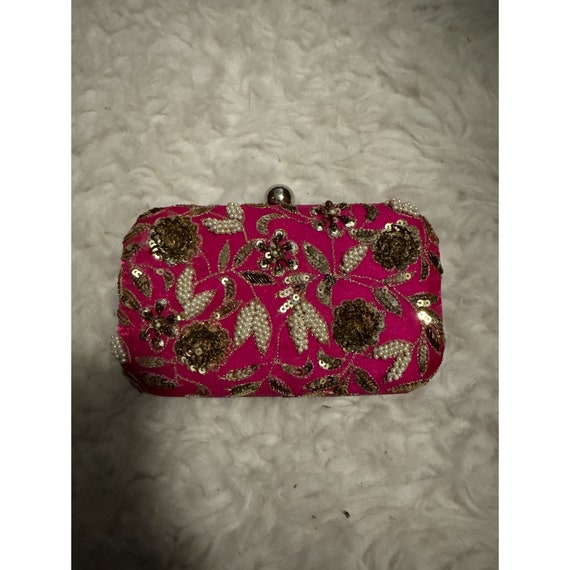 5 Elements by Radhika Gupta Pink Clutch Purse with Chain NWT