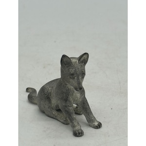 Vintage MM Pewter Baby Fox Dog Miniature Figurine