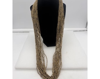 Vintage Multi-Strand Gold Beaded Necklace