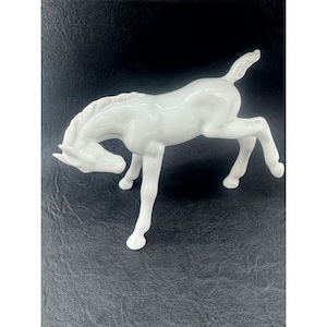Vintage Metzler & Ortloff Porcelain White Colt Horse Figurine Germany