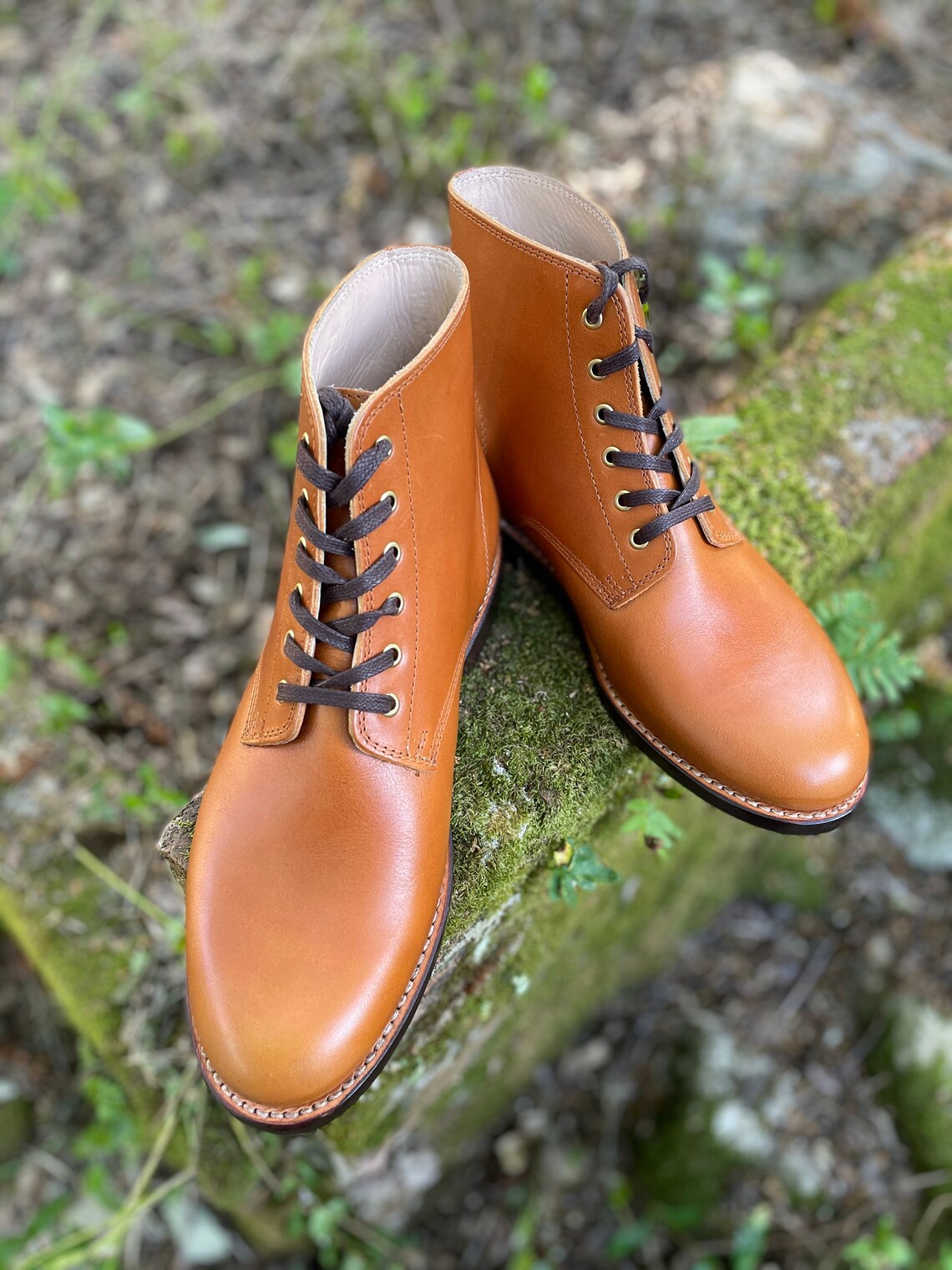 Handmade Mens Leather Boot Brown Leather Boot Goodyear Welt Etsy UK