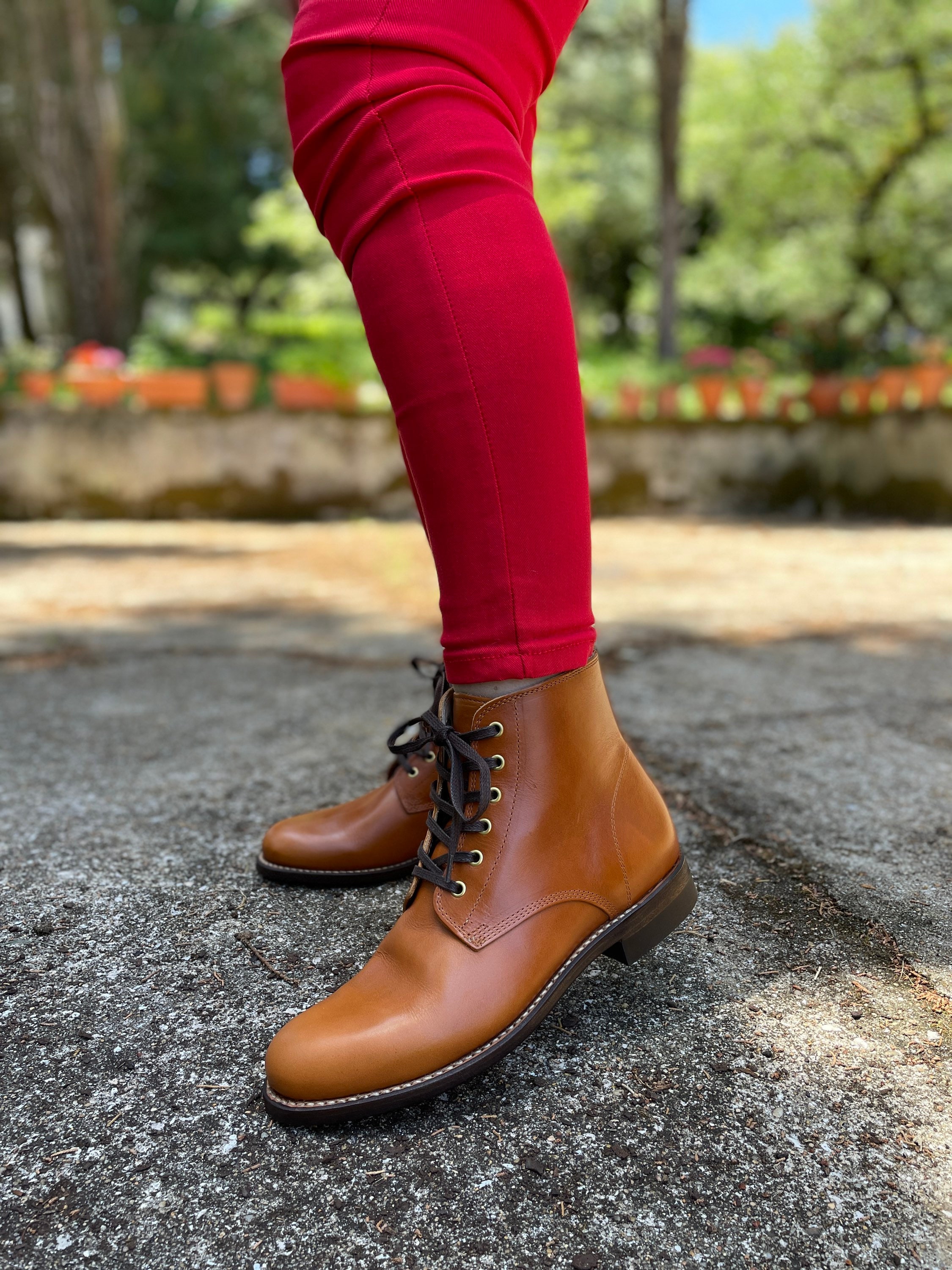 Handmade Womens Leather Boot Brown Leather Boot Goodyear | Etsy