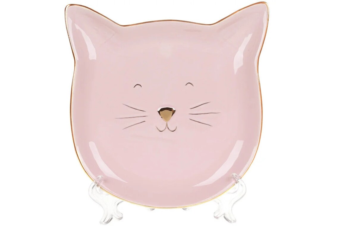 Cat Ceramic Plate Cat Cute gift plate black and white Etsy