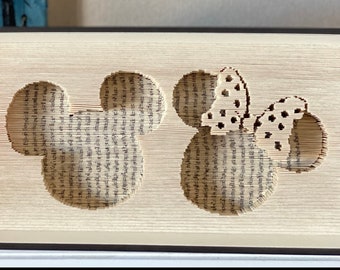 Mickey and Minnie Head book folding pattern