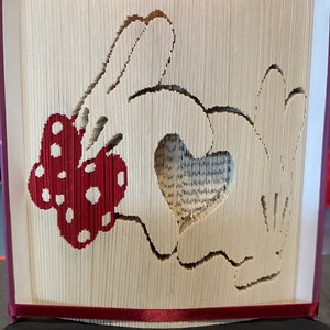 Mickey and Minnie hands book folding pattern
