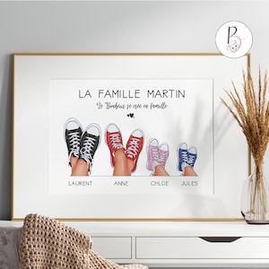 Póster familiar personalizado: Retrato familiar en zapatillas