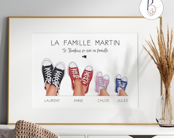 Personalized Family Poster - Family Portrait in Sneakers