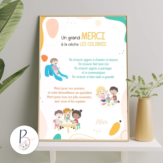 Merci la crèche Affiche A4 Etsy France