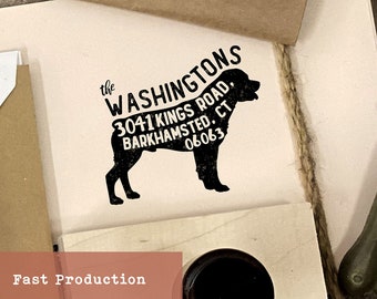 Personalized Dog Breed Return Address Stamp, Self-Inking