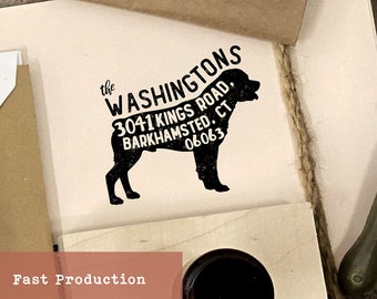 Dog Return Address Stamp, Choose Your Breed, Self-inking Rubber Stamp, Personalized Dog Housewarming Gift