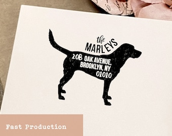 Dog Address Stamp | Custom Dog Return Address Stamp | Labrador Retriever | Rubber Self-Inking Stamp | Personalized Dog Lover Gift