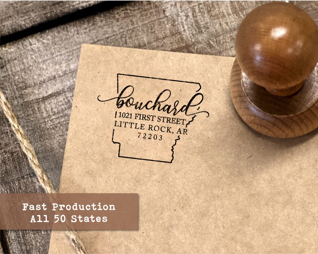Custom Arkansas Address Stamp Personalized Housewarming Gift Etsy