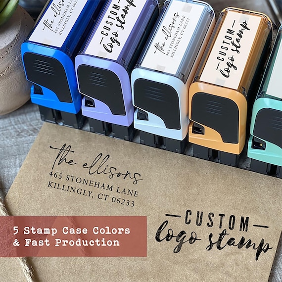 Stamp Hub Self Inking Personalized Stamp - Up To 3 Lines, Custom Return Address, Customizable Office Name Rubber - Easy To Change Ink Cartridge