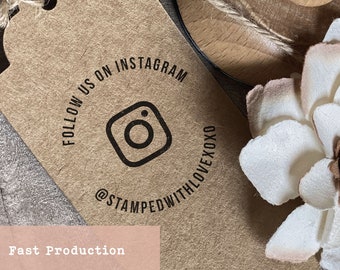 Custom Social Media Stamp, Logo Packaging Stamp, Business Supplies