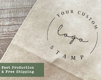 Custom Rubber Stamp, Self Inking Business Stamp, Branded Logo Stamp, Wood Rubber Stamp