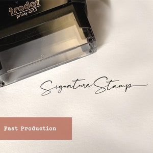 Signature Stamp | Custom Name Stamp | Self-Inking Personalized Stamper | Cursive Business Stamp