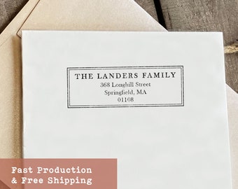 Custom Rectangle Shaped Address Stamp | Self-Inking Address Stamp for Envelopes | Personalized Address Stamp